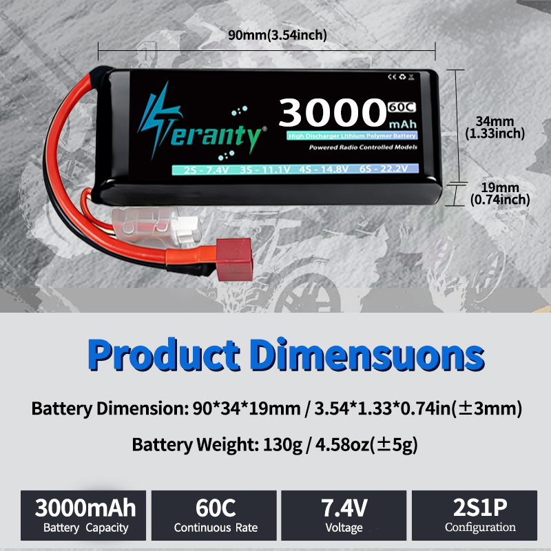 TERANTY 2S 3000mAh Lipo Batter - Fpv Drone Motor recension och pris